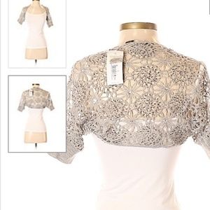 BCBG Max Azria Beaded Crochet Shrug